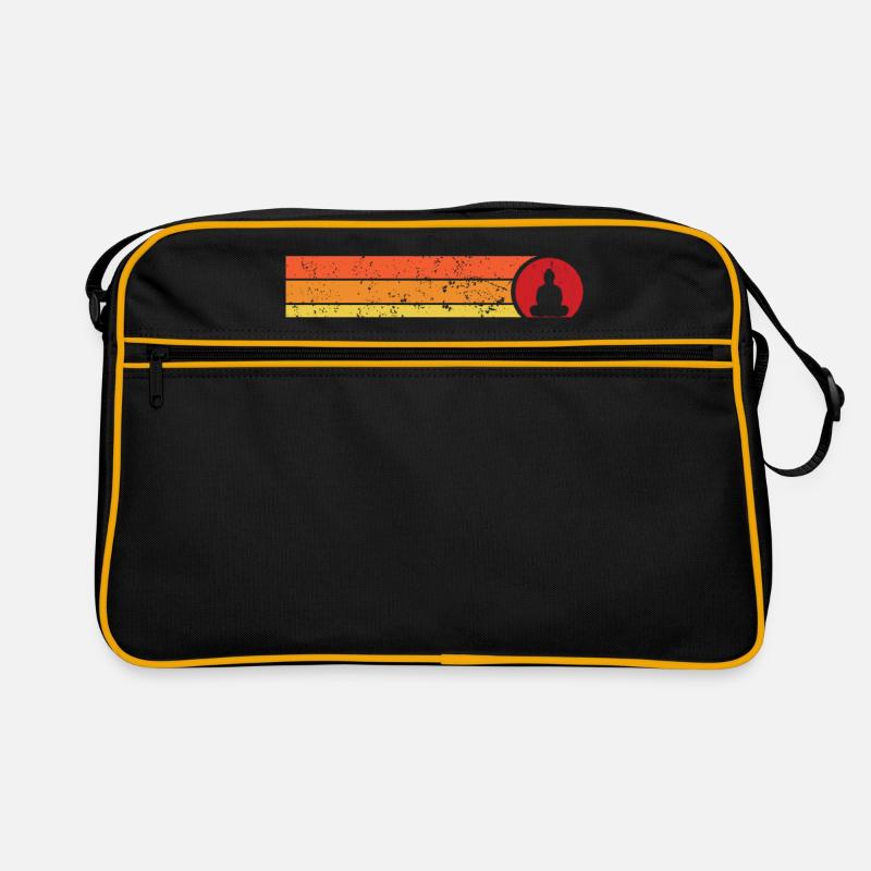 Buddhismus - Retro Tasche - Schwarz/Gold