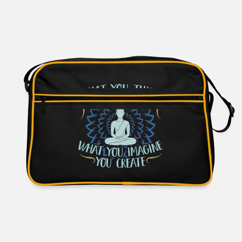 Buddhismus - Retro Tasche - Schwarz/Gold