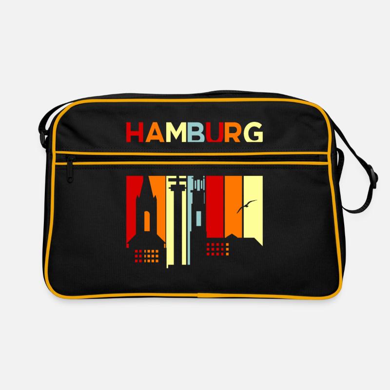 Hamburg - Retro Tasche - Schwarz/Gold
