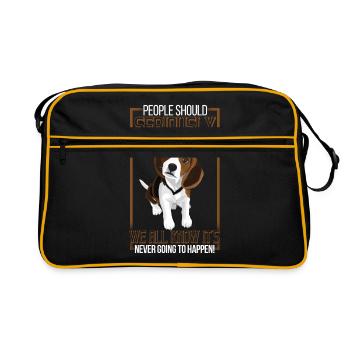Beagle - Retro Tasche - Schwarz/Gold - Vorne
