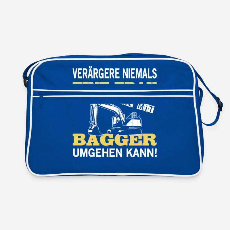 Baggerfahrer Sprüche Bagger Baggerführer Baustelle Retro Tasche