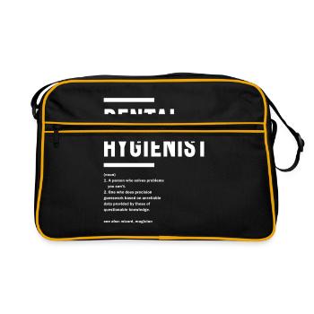 Zahnarzthelfer Beruf Beruf Job Geschenk - Retro Tasche - Schwarz/Gold - Vorne