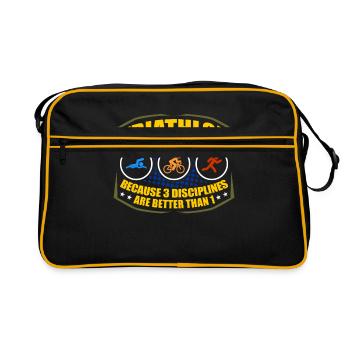 Triathlon - Retro Tasche - Schwarz/Gold - Vorne