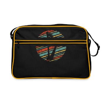Harp musical instrument player gift idea - Retro Bag - black/gold - Front