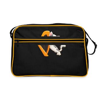 Harfe - Retro Tasche - Schwarz/Gold - Vorne