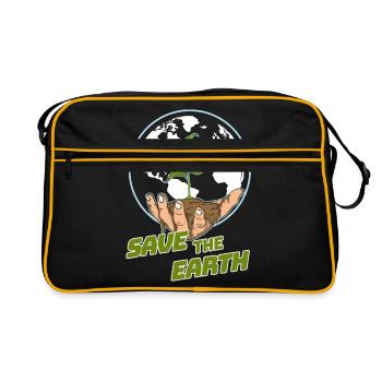 Save The Earth World Climate Protection Earth Day - Retro Bag - black/gold - Front
