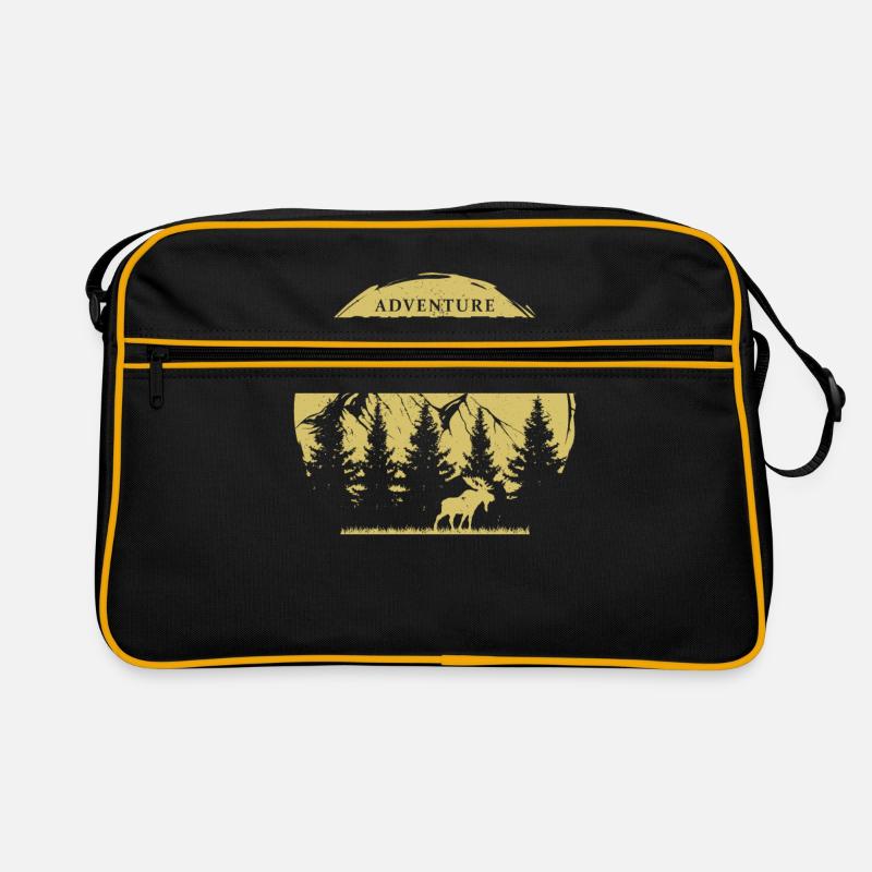 Suède - Sac Retro - noir/or