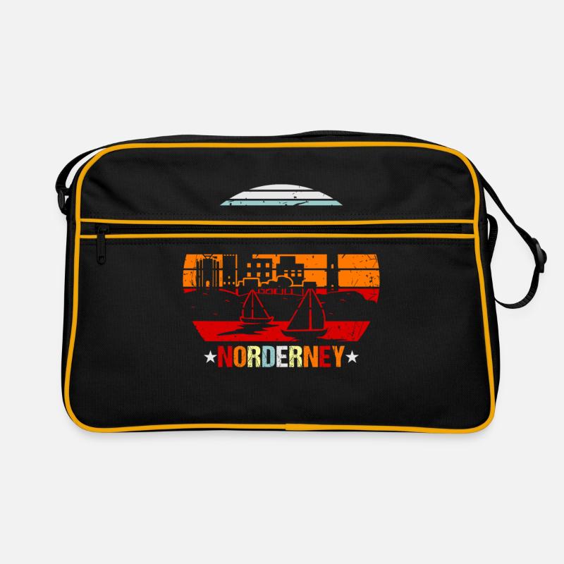 Norderney - Retro Tasche - Schwarz/Gold