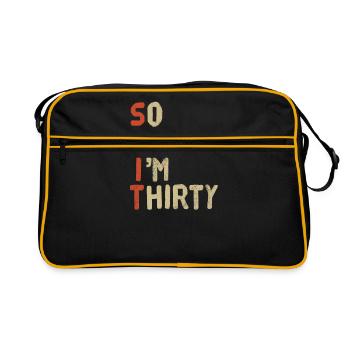 30th birthday present 30 years old - Retro Bag - black/gold - Front