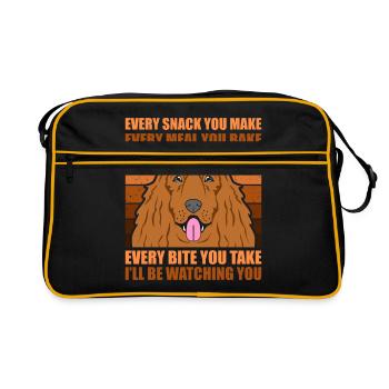 Cocker Spaniel - Retro Tasche - Schwarz/Gold - Vorne