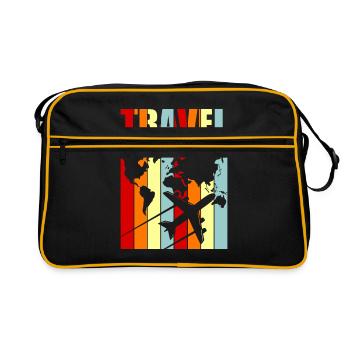 Reise - Retro Tasche - Schwarz/Gold - Vorne