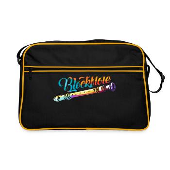Blockflöte - Retro Tasche - Schwarz/Gold - Vorne
