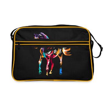 Cheval arabe - Sac Retro - noir/or - Devant
