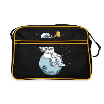 Trumpet shirt kids astronaut band jazz music - Retro Bag - black/gold - Front