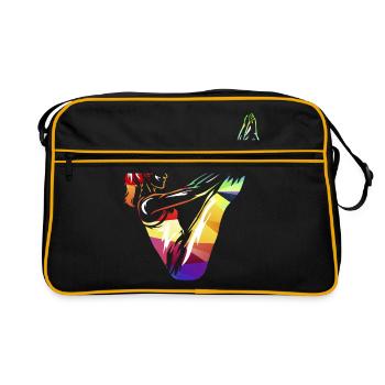 Pilates Übung - Retro Tasche - Schwarz/Gold - Vorne