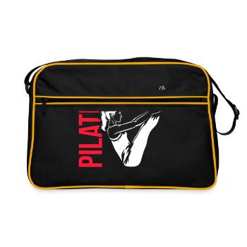 Pilates-Übung - Retro Tasche - Schwarz/Gold - Vorne