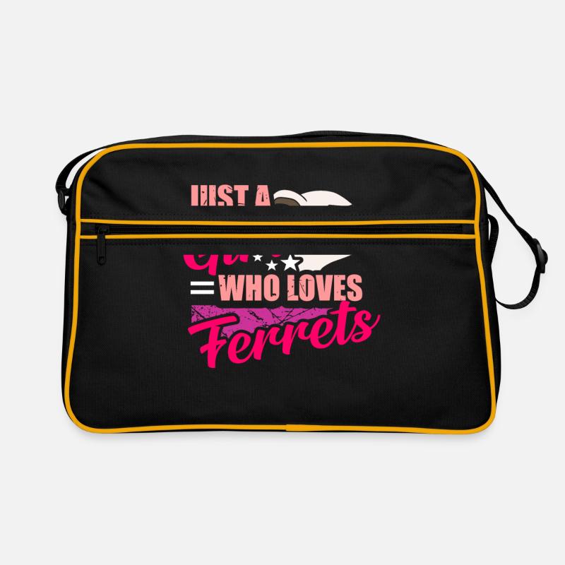 Frettchen - Retro Tasche - Schwarz/Gold