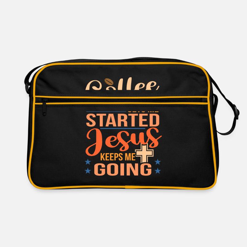 Jesus - Retro Tasche - Schwarz/Gold