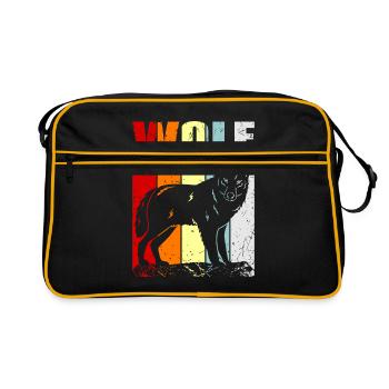 wolf - Retro Bag - black/gold - Front