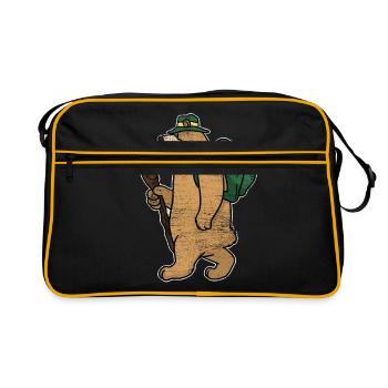 Backpacker bear gift - Retro Bag - black/gold - Front