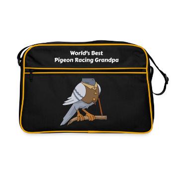Pigeon colombophile chemise grands-parents pigeon voyageur - Sac Retro - noir/or - Devant