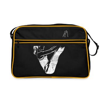 Pilates Übung - Retro Tasche - Schwarz/Gold - Vorne