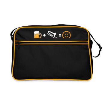 Trombone trombone music instrument shirt for trombone - Retro Bag - black/gold - Front
