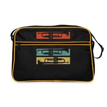 Trumpet Play Trumpet Band Gift - Retro Bag - black/gold - Front