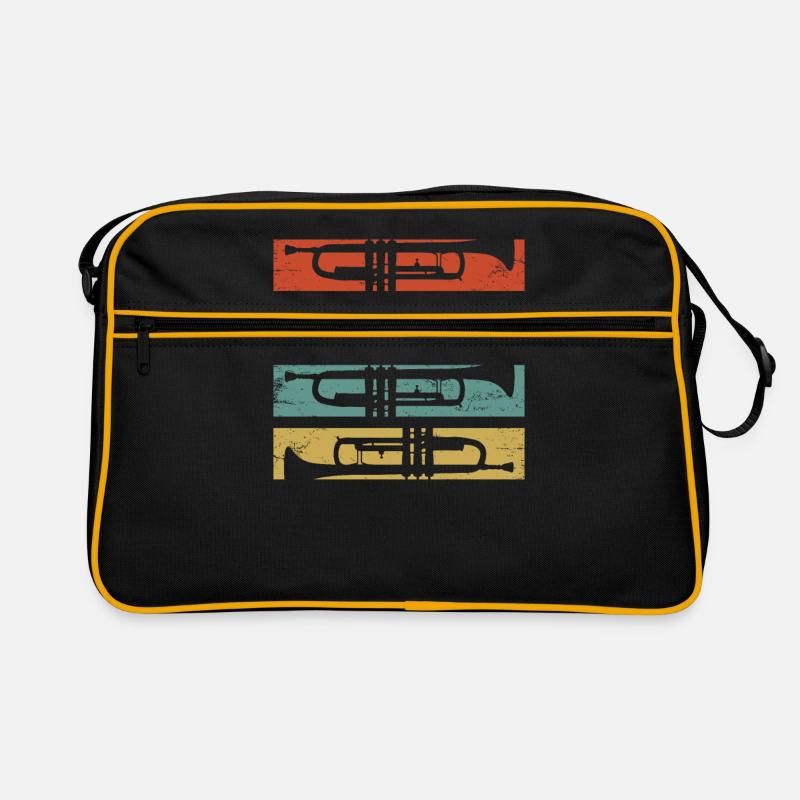 Trompete spielen Trompete Band Geschenk - Retro Tasche - Schwarz/Gold