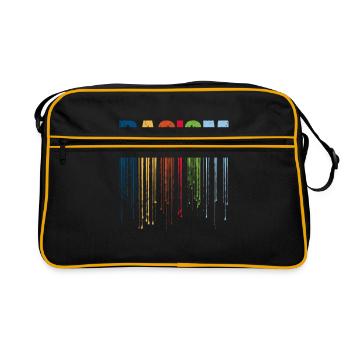 Anti Rassismus Sprüche - Retro Tasche - Schwarz/Gold - Vorne