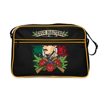 Jésus Malverde Sticker cadeau Jésus Malverde - Sac Retro - noir/or - Devant