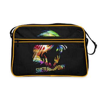 poney Shetland - Sac Retro - noir/or - Devant