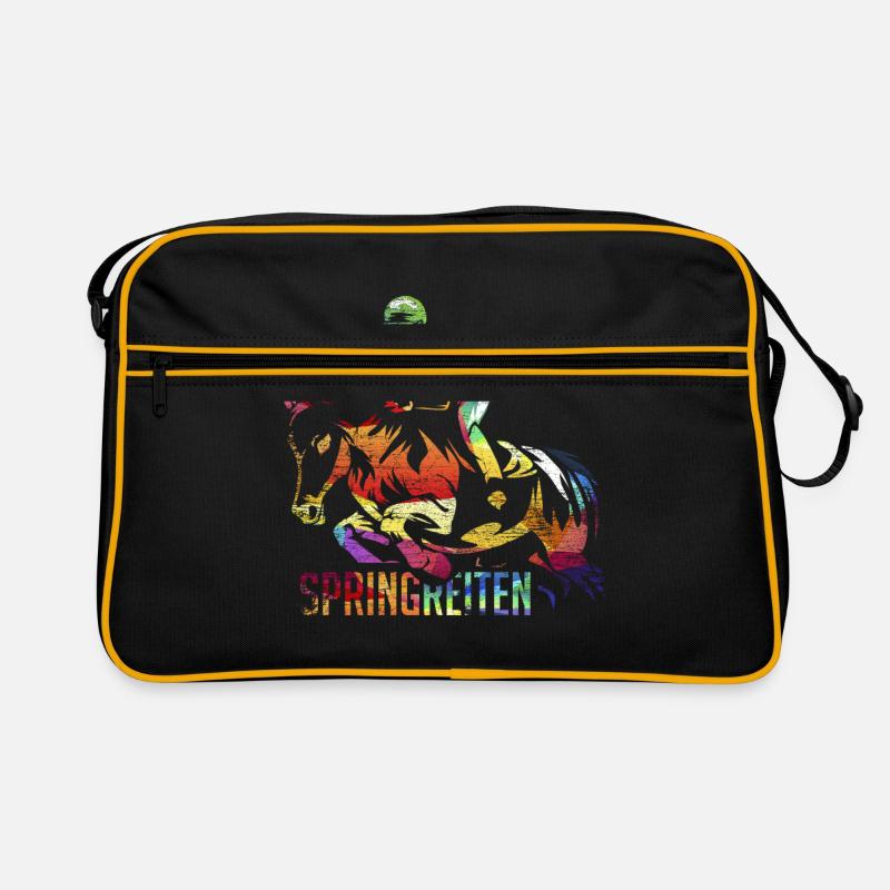 Springreiten Springreiter Geschenk Retro Tasche