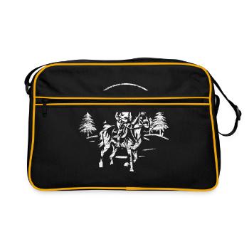 Distanzreiten Araber Pferdesport - Retro Tasche - Schwarz/Gold - Vorne