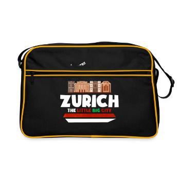 Schweiz - Retro Tasche - Schwarz/Gold - Vorne