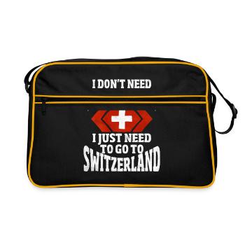 Suisse Idée cadeau Suisse - Sac Retro - noir/or - Devant