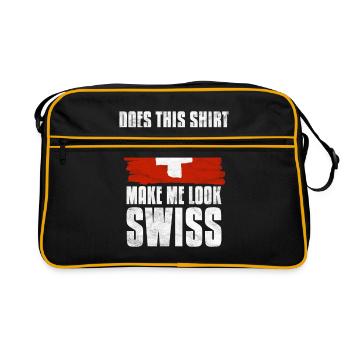 Suisse Idée de cadeau suisse - Sac Retro - noir/or - Devant