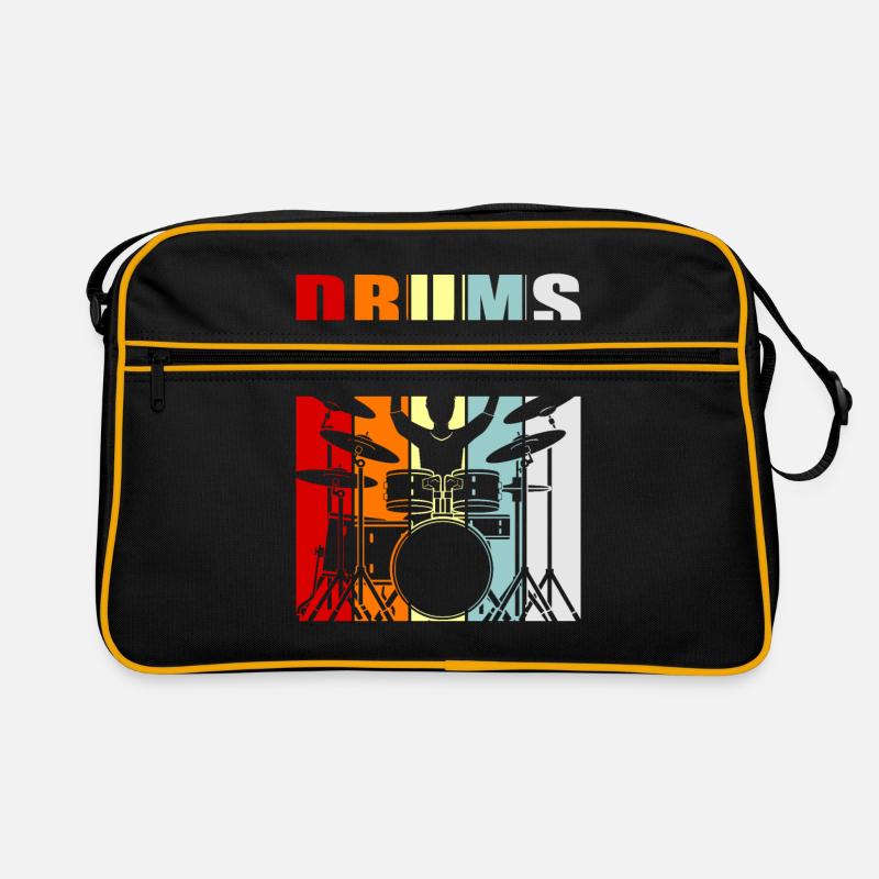 Schlagzeug - Retro Tasche - Schwarz/Gold