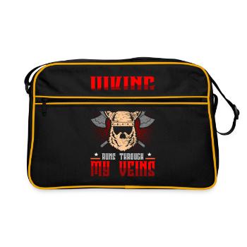 Wikinger Vikings - Retro Tasche - Schwarz/Gold - Vorne