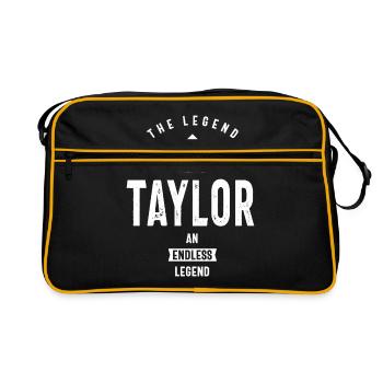 Taylor Personalized Name Birthday Gift - Retro Bag - black/gold - Front