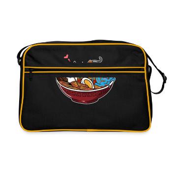 Chat kawaii chats ramen nouilles soupe manga - Sac Retro - noir/or - Devant