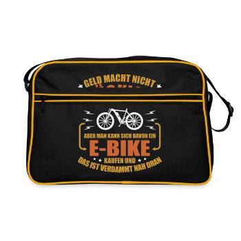 E-Fahrrad E-Bike - Retro Tasche - Schwarz/Gold - Vorne
