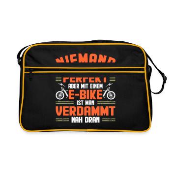 E-Fahrrad E-Bike - Retro Tasche - Schwarz/Gold - Vorne