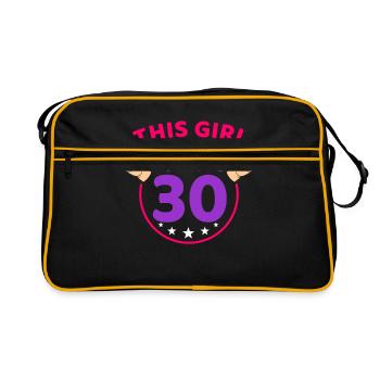 30th birthday present 30 years old - Retro Bag - black/gold - Front