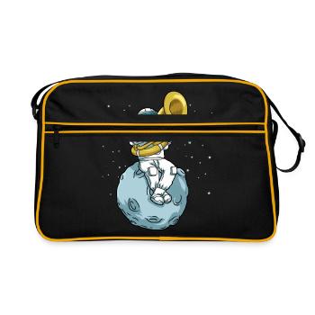 Sousaphone Tshirt Astronaut Brass Band Tuba - Retro Bag - black/gold - Front