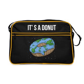 T-shirt Terre plate La Terre est un beignet terre plate - Sac Retro - noir/or - Devant