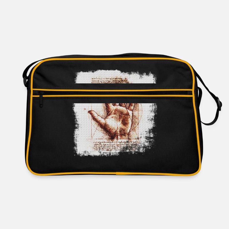 Leonardo da Vinci - Retro Tasche - Schwarz/Gold