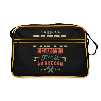 Männer, wenn Pappa es nicht reparieren kann Papa Geschenk - Retro Tasche - Schwarz/Gold - Vorne