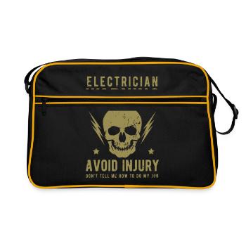 Électricien électricien - Sac Retro - noir/or - Devant