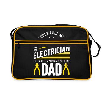 Électricien électricien - Sac Retro - noir/or - Devant